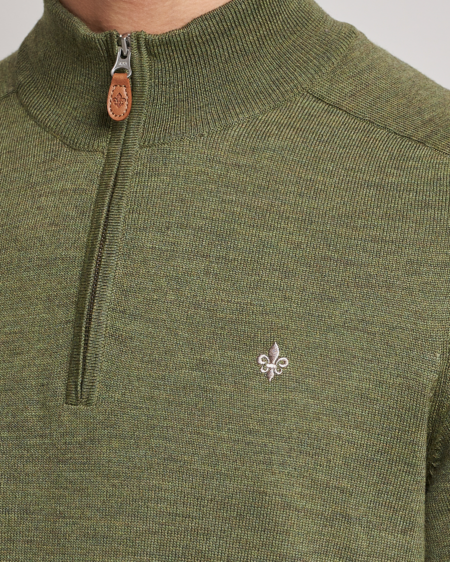 Herre | Trøjer | Morris | John Merino Half Zip Sage Green