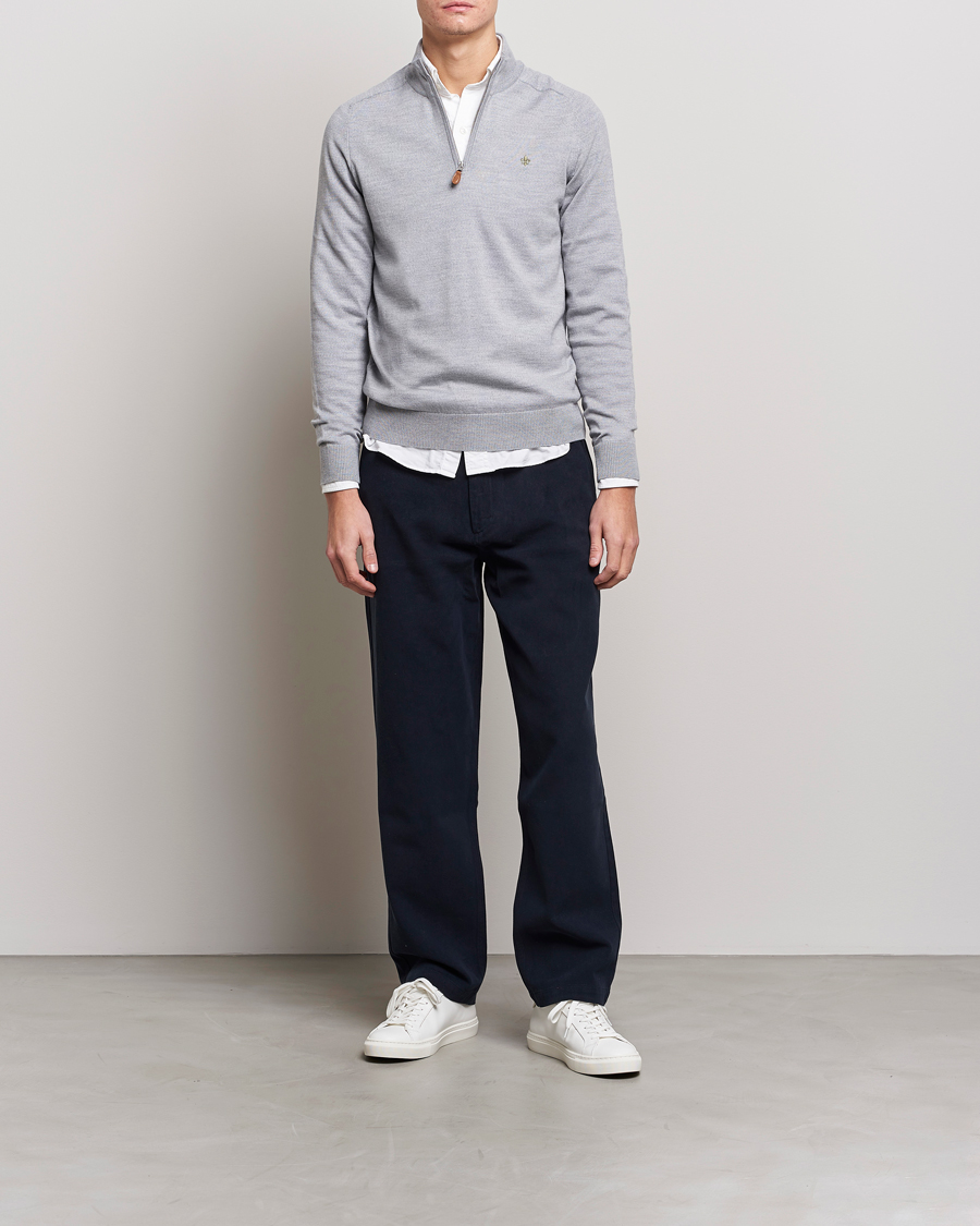 Herre | Trøjer | Morris | John Merino Half Zip Grey