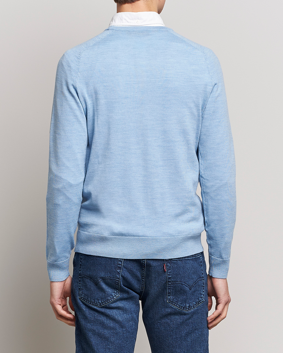 Herre | Trøjer | Morris | Merino Crew Neck Pullover Light Blue
