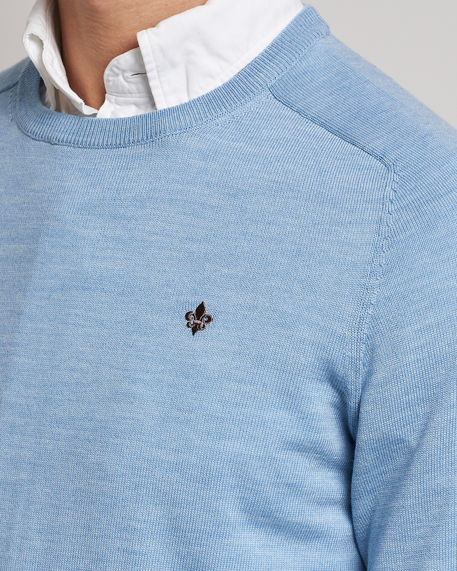 Herre | Trøjer | Morris | Merino Crew Neck Pullover Light Blue