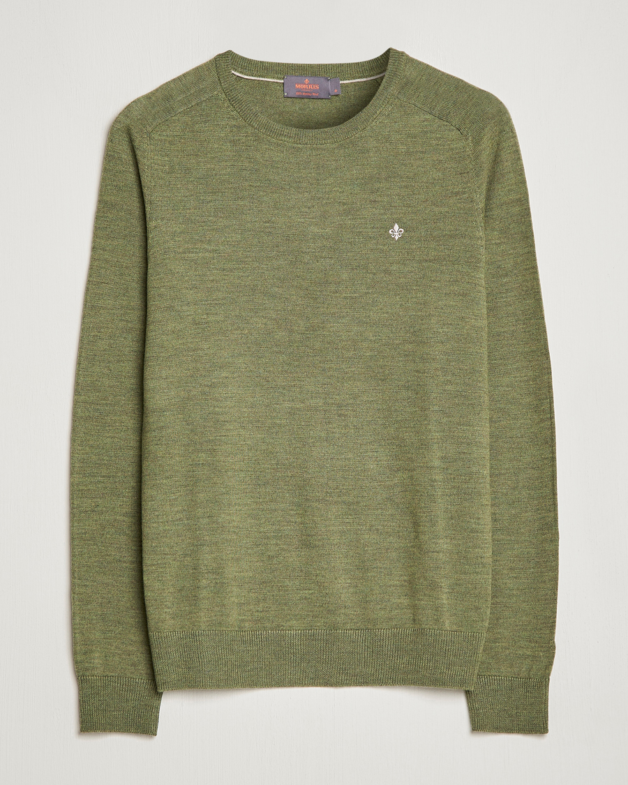 Herre | Trøjer | Morris | Merino Crew Neck Pullover Sage Green