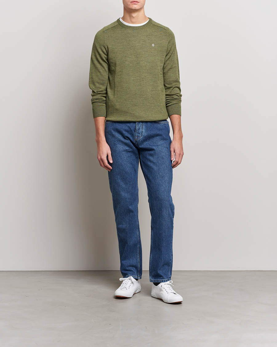 Herre | Trøjer | Morris | Merino Crew Neck Pullover Sage Green