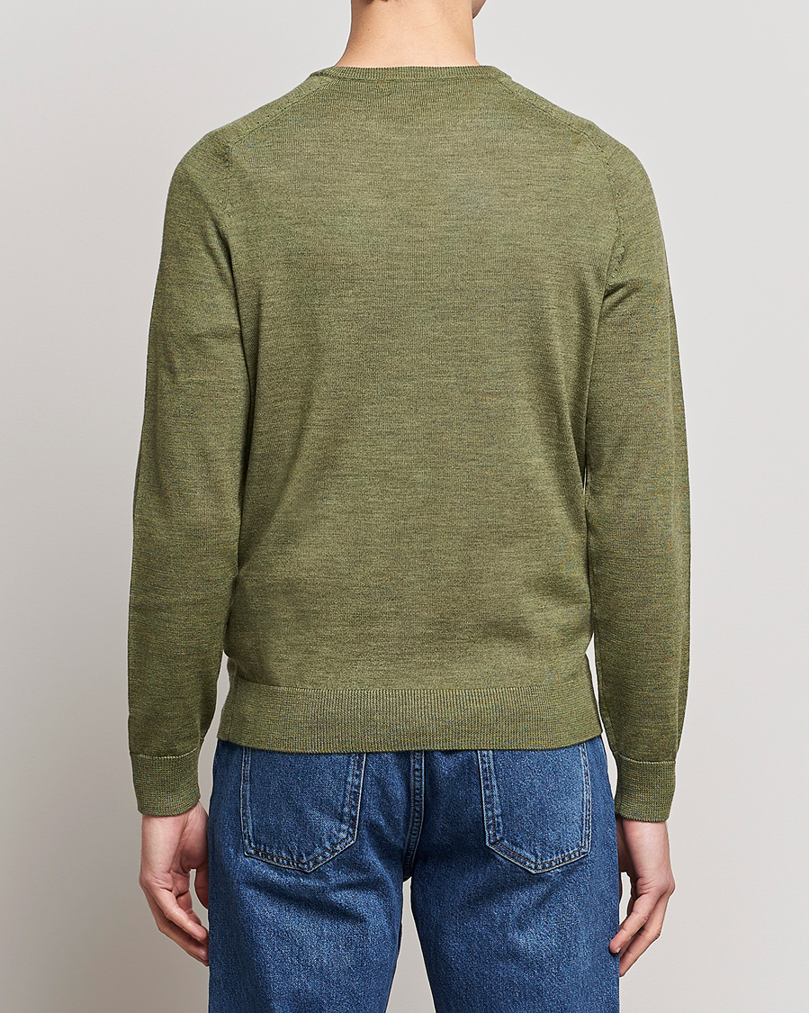 Herre | Trøjer | Morris | Merino Crew Neck Pullover Sage Green