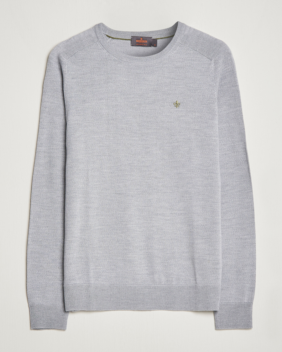 Herre | Trøjer | Morris | Merino Crew Neck Pullover Grey