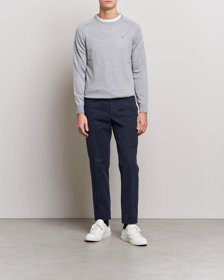 Herre | Trøjer | Morris | Merino Crew Neck Pullover Grey
