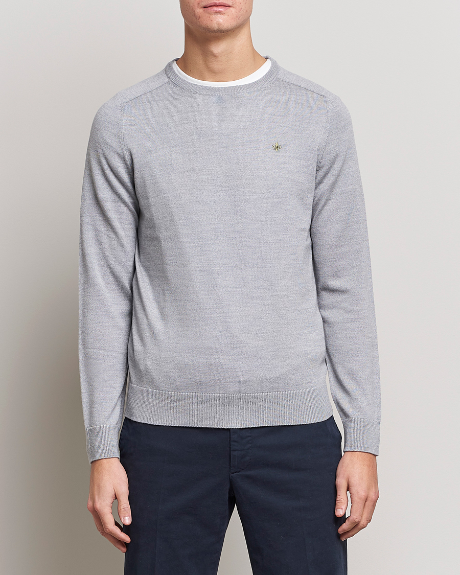 Herre | Pullovers med rund hals | Morris | Merino Crew Neck Pullover Grey