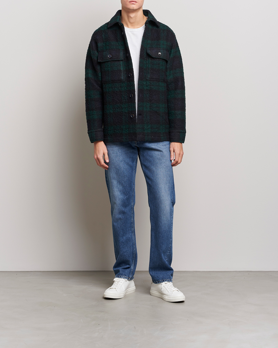 Herre | Jakker | NN07 | Soren Blackwatch Checked Jacket Navy/Green