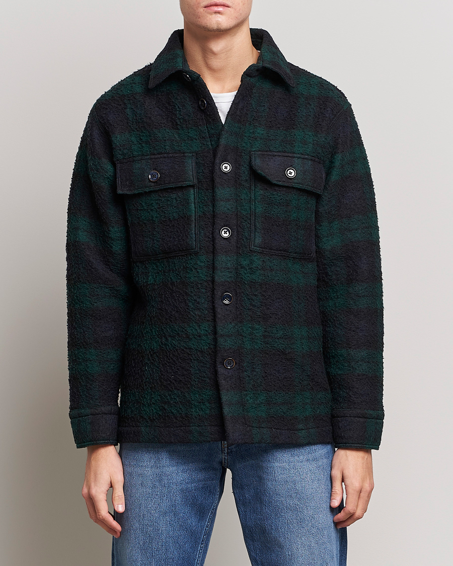 Herre | Jakker | NN07 | Soren Blackwatch Checked Jacket Navy/Green