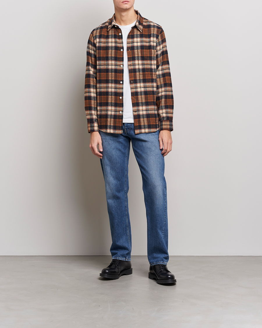 Herre | Skjorter | NN07 | Arne Brushed Cotton Checked Shirt Multi