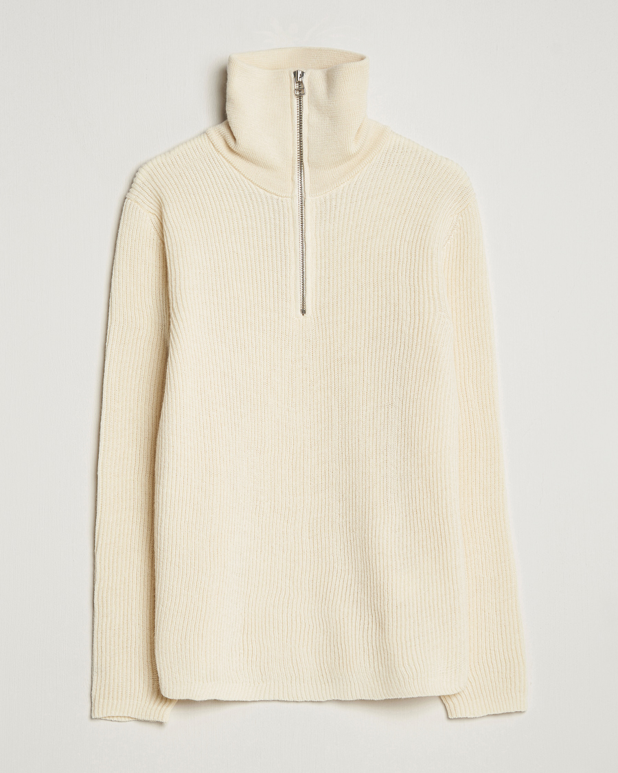 Herre | Trøjer | NN07 | Holger Knitted Ribbed Half Zip Ecur