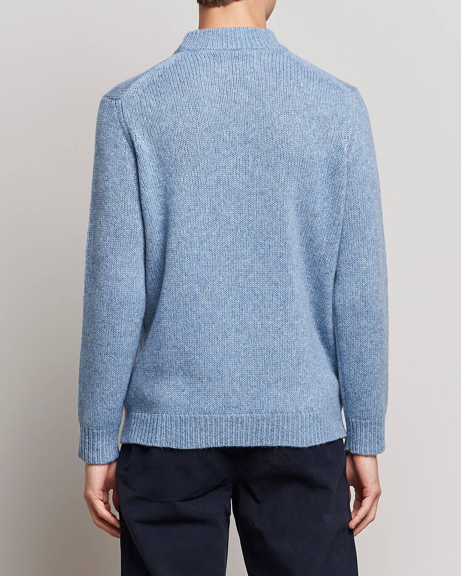 Herre | Trøjer | NN07 | Nick Knitted Merino Mock Neck Light Blue Melange