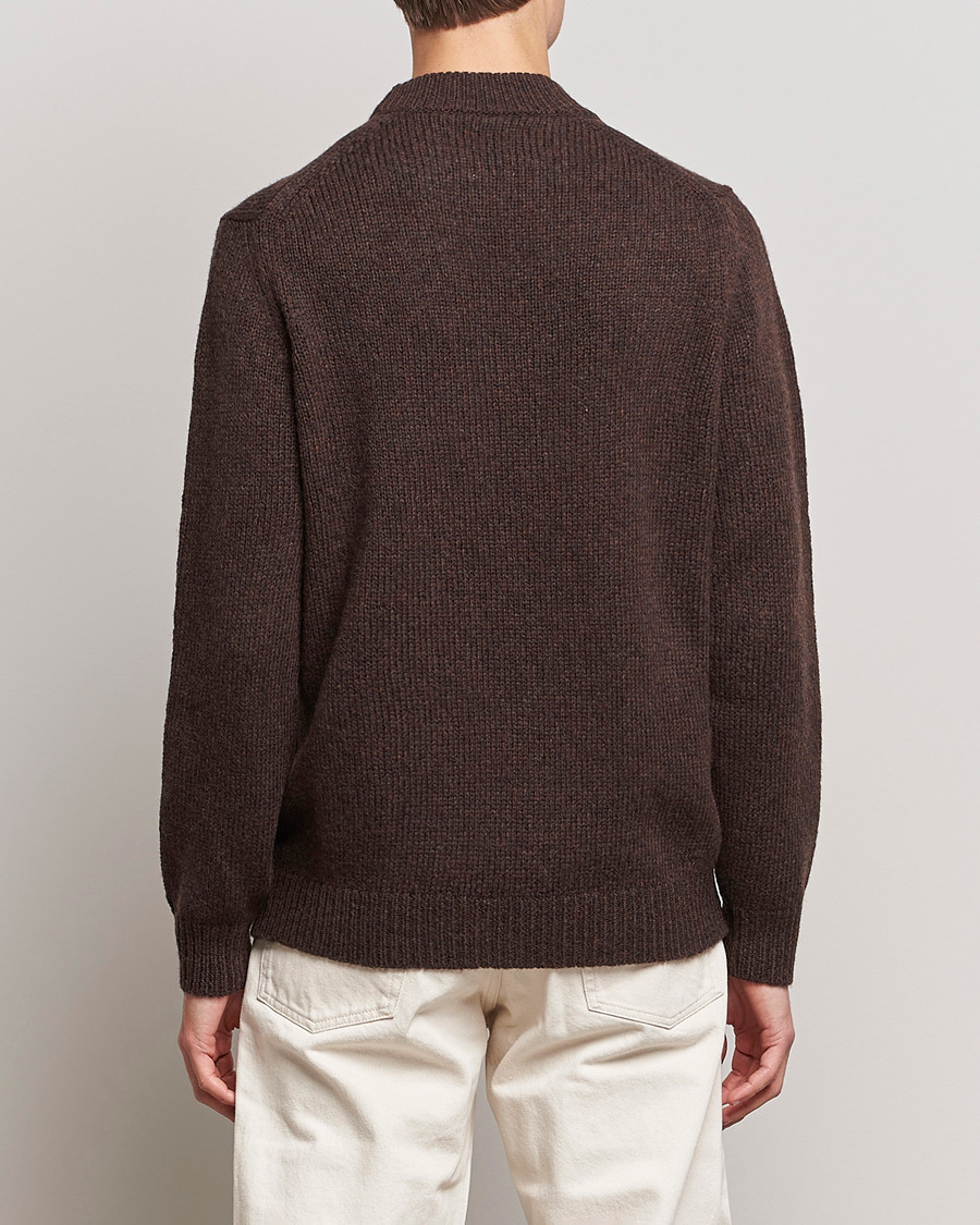 Herre | Trøjer | NN07 | Nick Knitted Merino Mock Neck Dark Brown