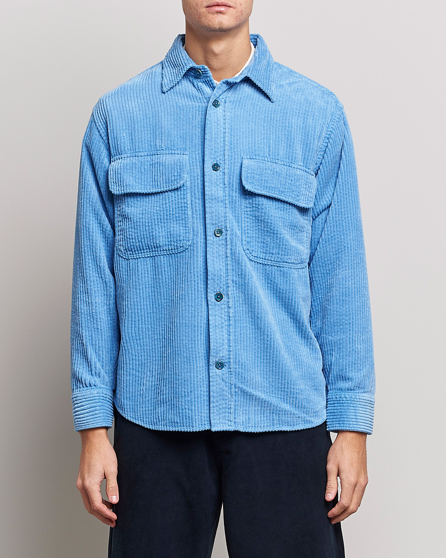Herre | NN07 | NN07 | Folmer Corduroy Shirt Cobalt Blue