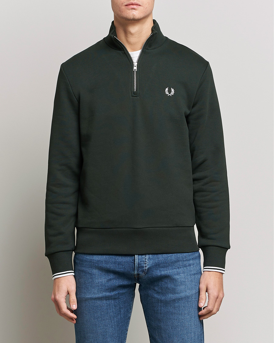 Herre | Trøjer | Fred Perry | Half Zip Sweatshirt Night Green
