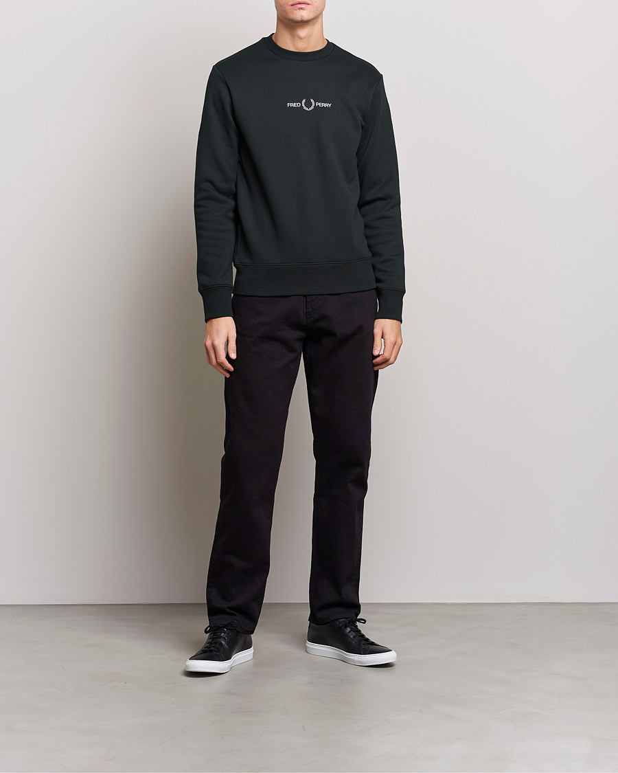 Herre | Fred Perry | Fred Perry | Emboided  Sweatshirt Night Green