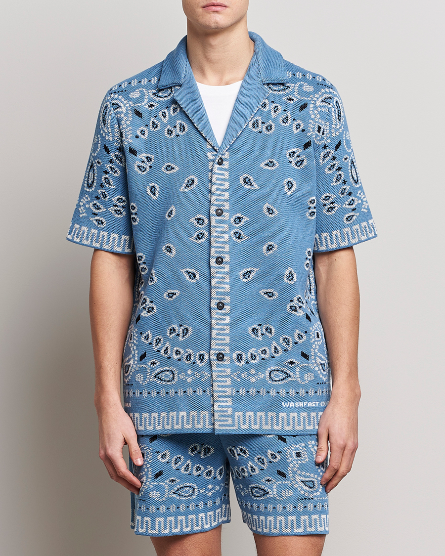 Herre | Kortærmede skjorter | Alanui | Bandana Print Camp Shirt Light Blue