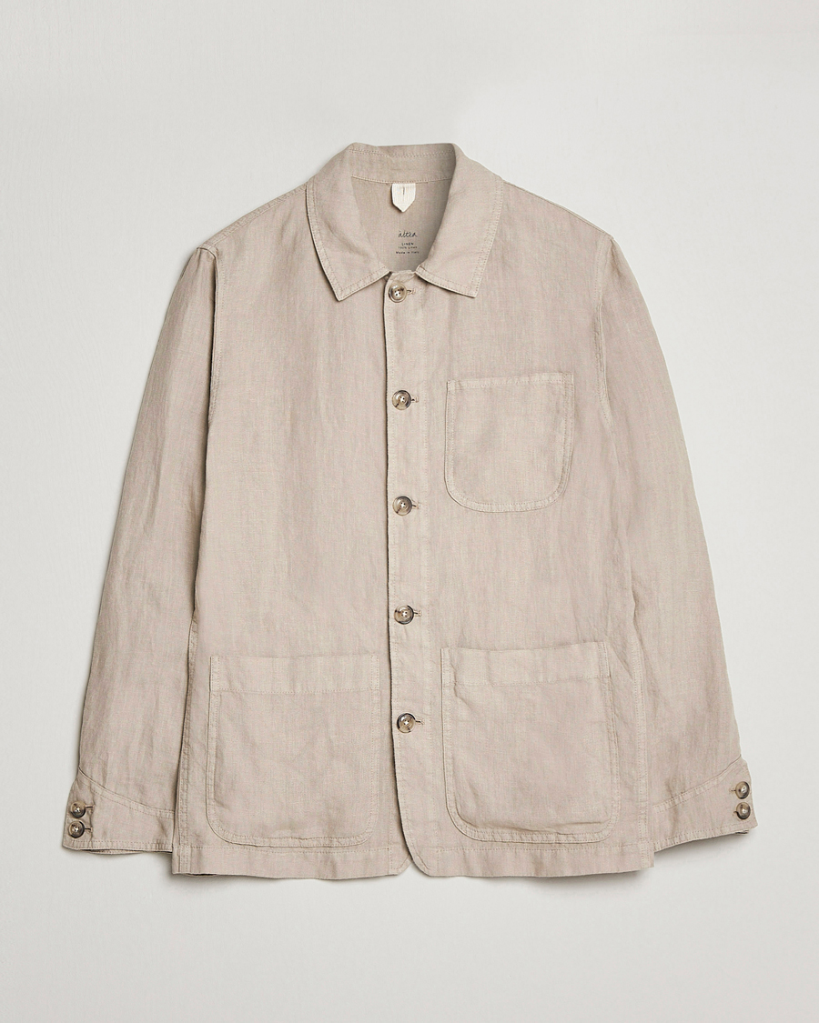 Herre | Skjorter | Altea | Linen Shirt Jacket Beige