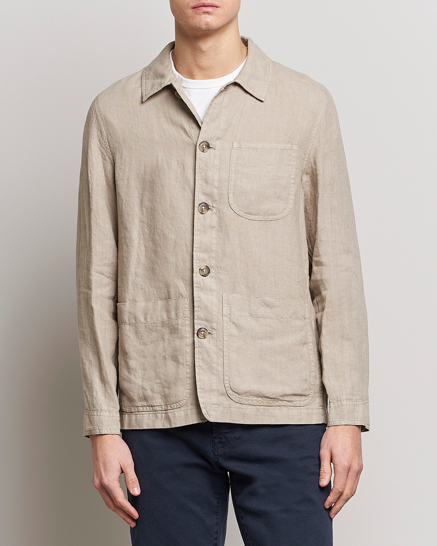 Herre | Forårsjakker | Altea | Linen Shirt Jacket Beige