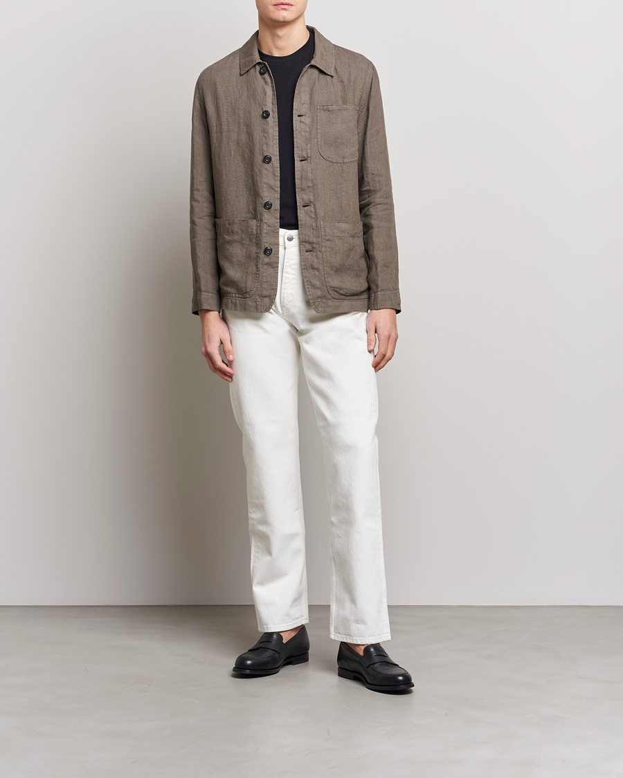 Herre | Skjorter | Altea | Linen Shirt Jacket Olive