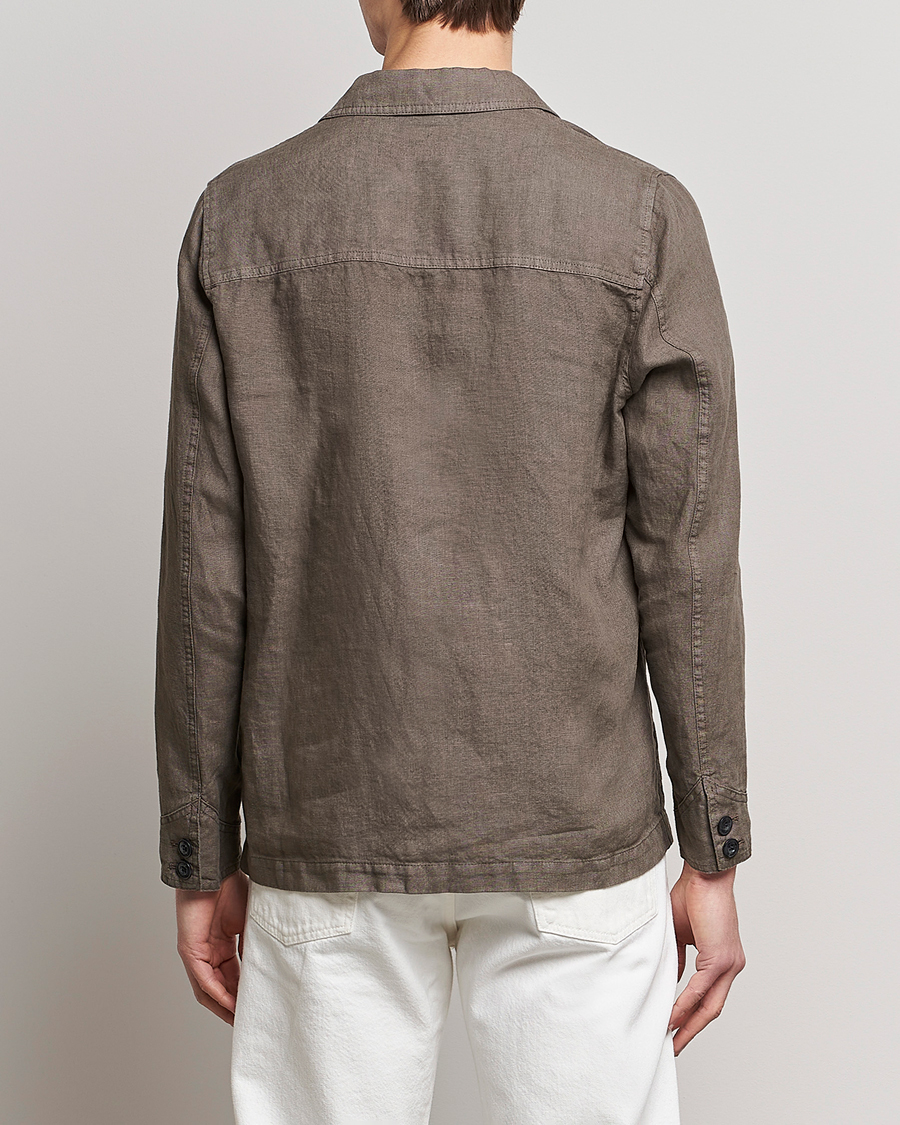 Herre | Skjorter | Altea | Linen Shirt Jacket Olive