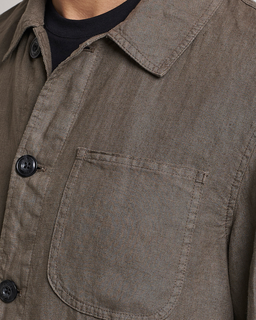 Herre | Skjorter | Altea | Linen Shirt Jacket Olive