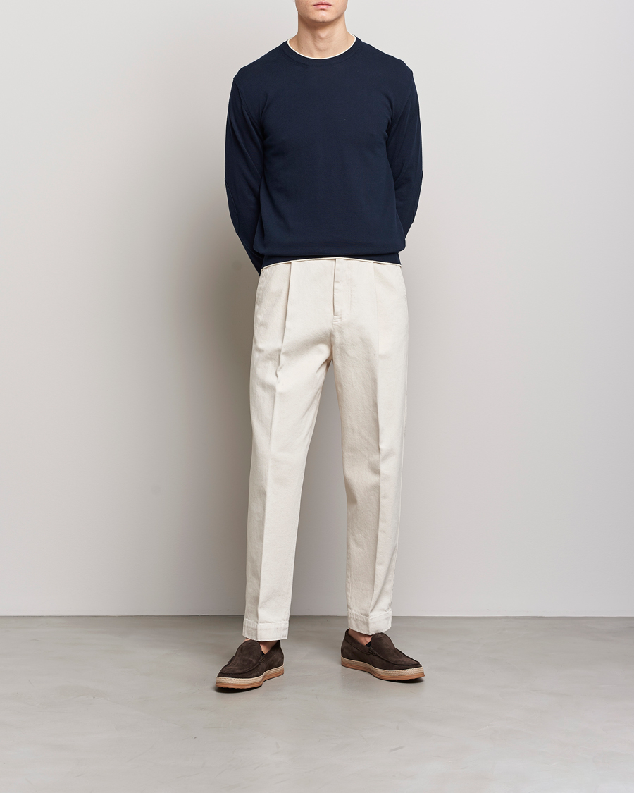 Herre | Trøjer | Altea | Soft Cotton Pullover Navy