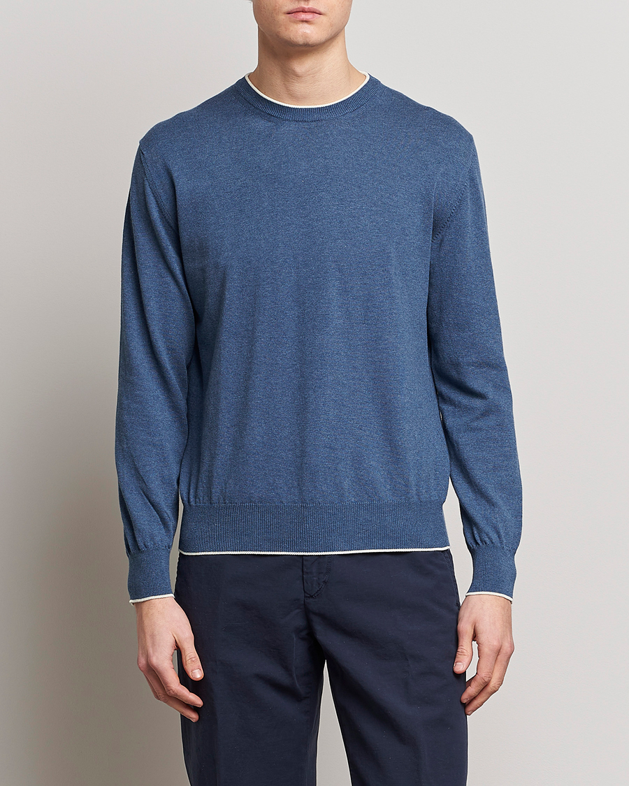 Herre | Trøjer | Altea | Soft Cotton Pullover Blue