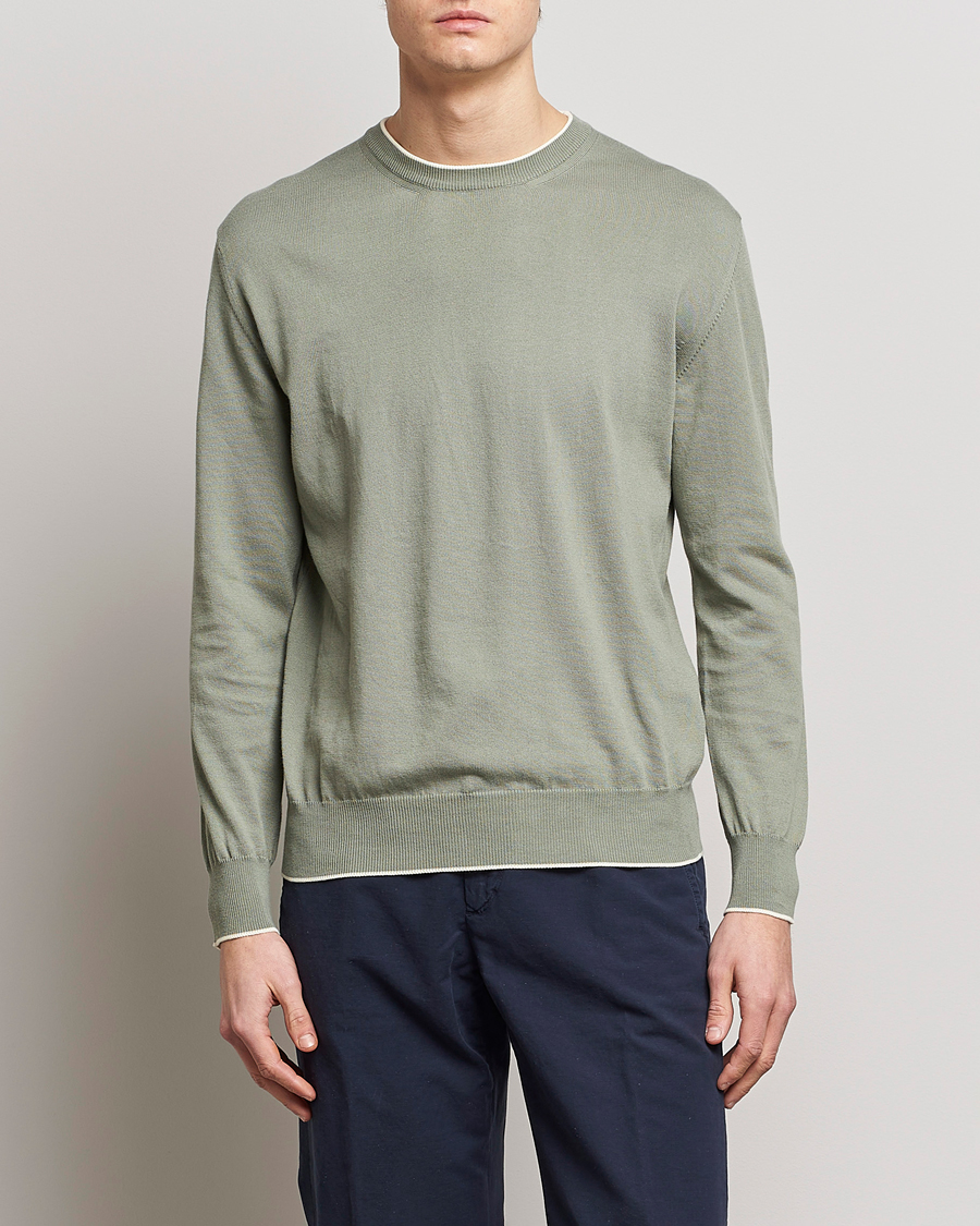 Herre | Pullovers med rund hals | Altea | Soft Cotton Pullover Sage