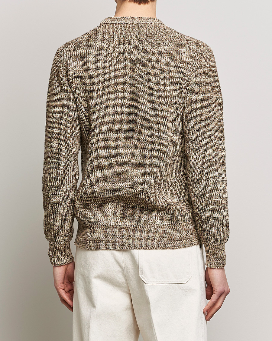 Herre | Trøjer | Altea | Rib Cotton Sweater Brown Melange