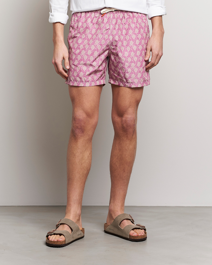 Herre | Badebukser | Altea | Printed Swim Trunks Pale Burgundy