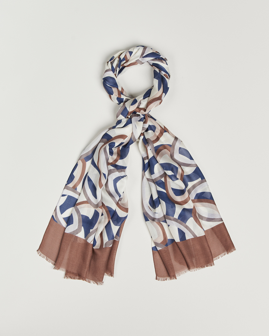 Herre | Altea Printed Scarf Navy/Brown | Altea | Printed Scarf Navy/Brown