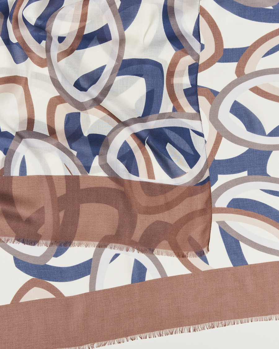 Herre | Altea Printed Scarf Navy/Brown | Altea | Printed Scarf Navy/Brown