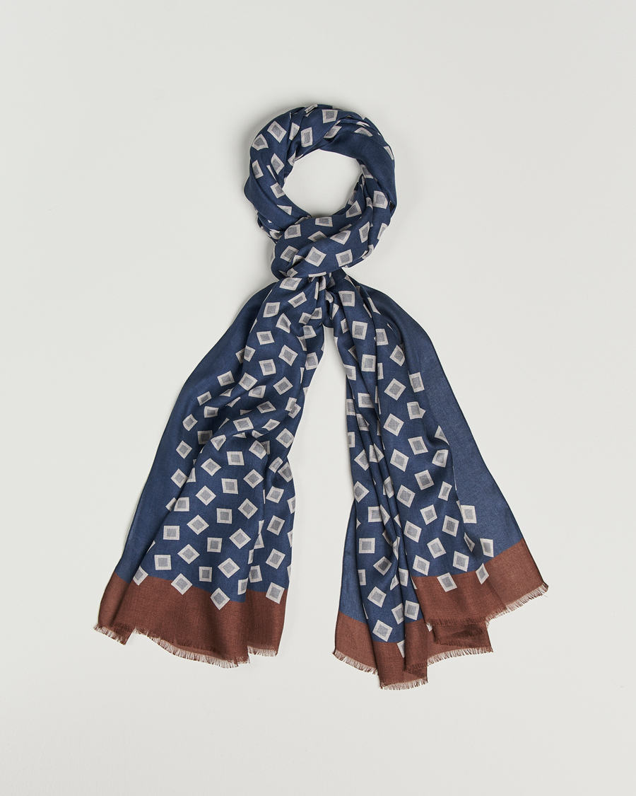 Herre | Altea Printed Scarf Navy/Grey | Altea | Printed Scarf Navy/Grey