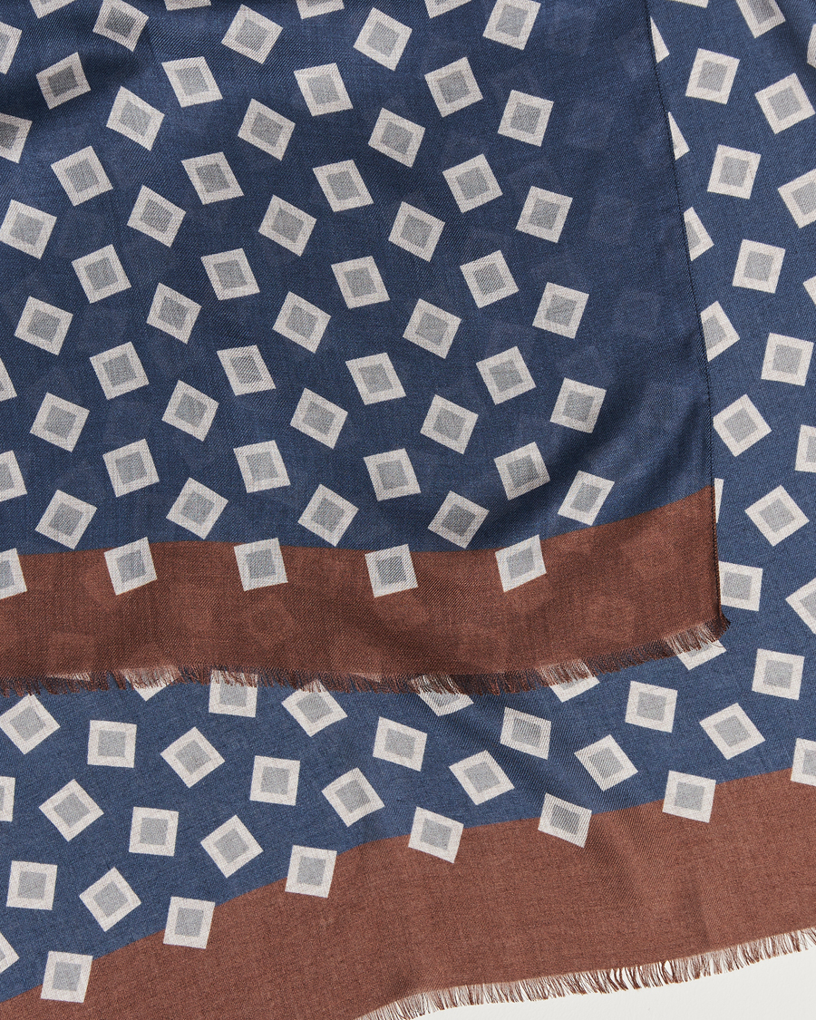 Herre | Altea Printed Scarf Navy/Grey | Altea | Printed Scarf Navy/Grey