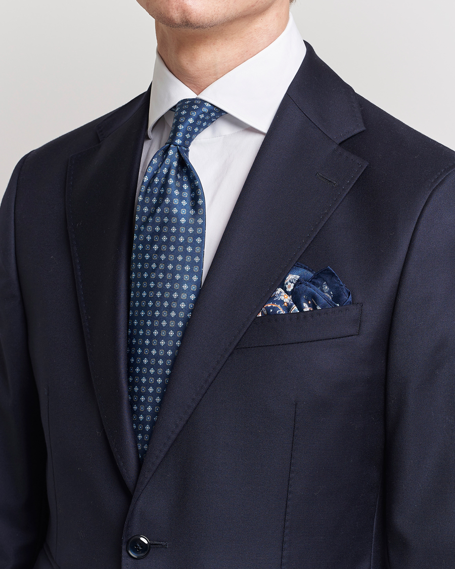 Herre | Amanda Christensen Box Set Silk Twill 8cm Tie With Pocket Square Navy | Amanda Christensen | Box Set Silk Twill 8cm Tie With Pocket Square Navy