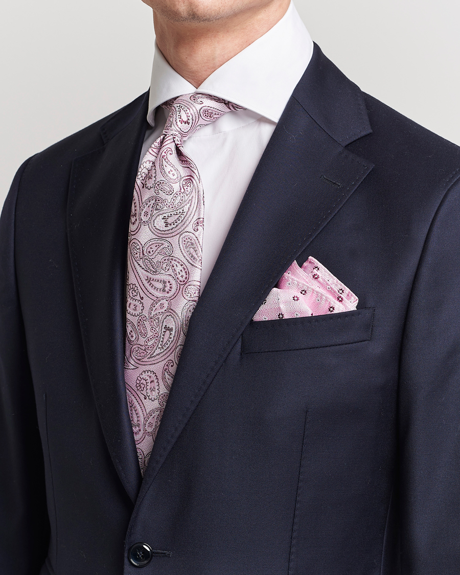 Herre |  | Amanda Christensen | Box Set Silk 8cm Tie With Pocket Square Pink