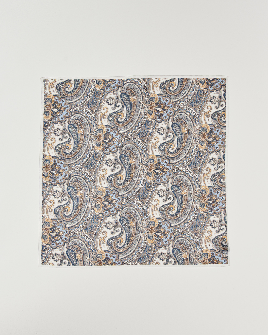 Herre | Amanda Christensen Cotton Voilé Printed Large Paisley Bandana White | Amanda Christensen | Cotton Voilé Printed Large Paisley Bandana White