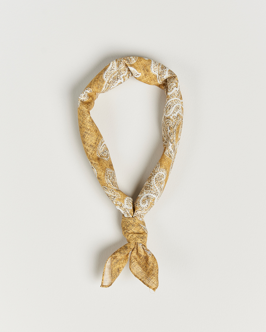 Herre | Amanda Christensen Cotton Voilé Printed Bandana Yellow | Amanda Christensen | Cotton Voilé Printed Bandana Yellow