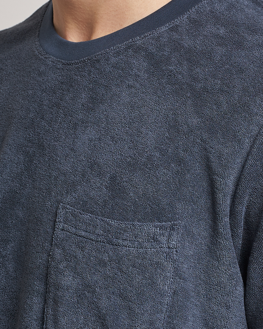 Herre | T-Shirts | Bread & Boxers | Terry Crew Neck T-Shirt Smoky Blue
