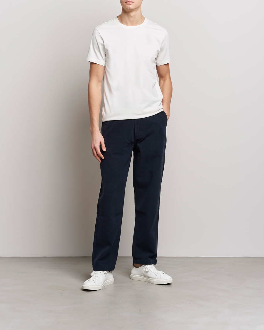 Herre | T-Shirts | Bread & Boxers | Heavy Cotton Crew Neck Tee Ivory