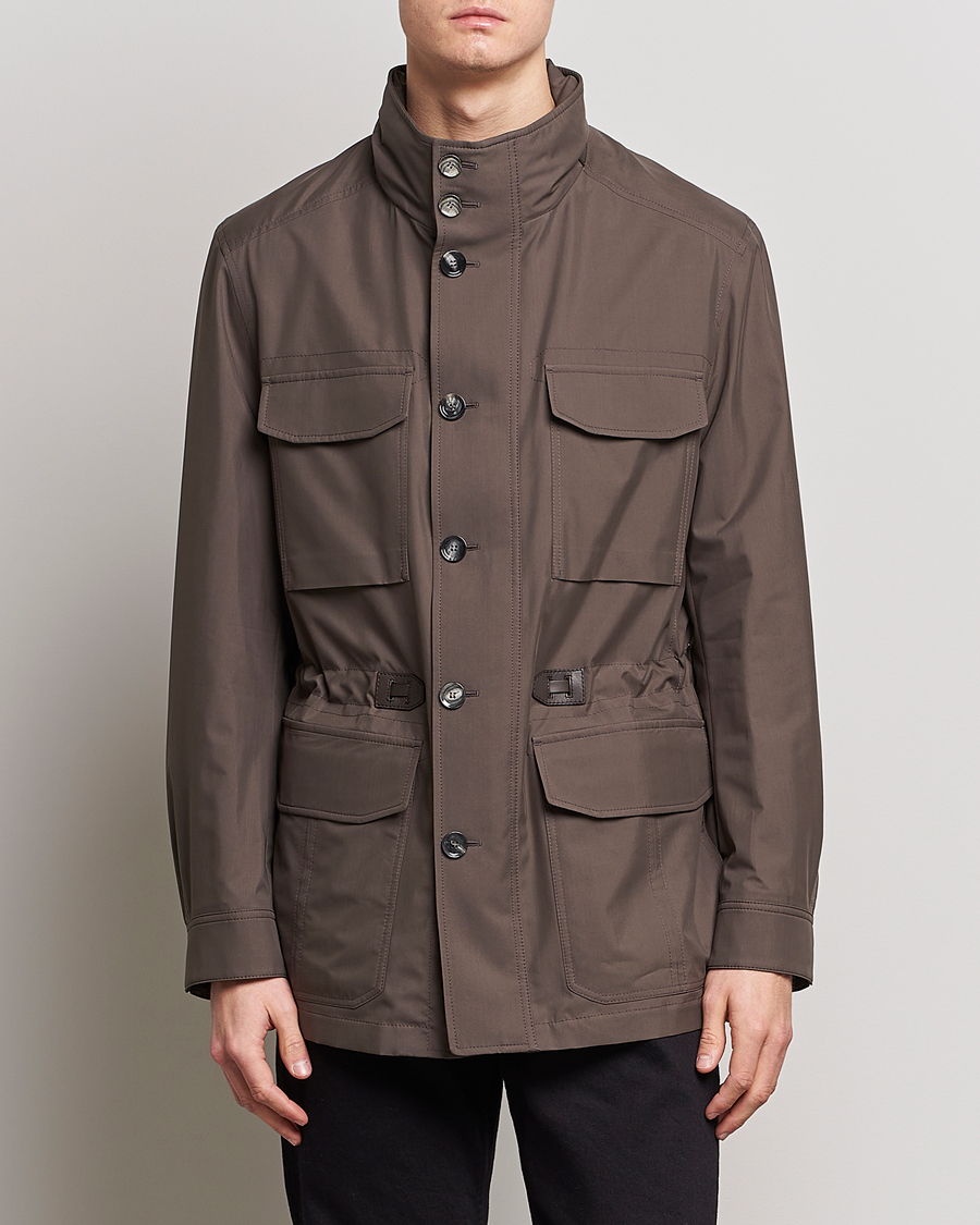 Herre | Enkle jakker | Brioni | Performa Silk Field Jacket Olive