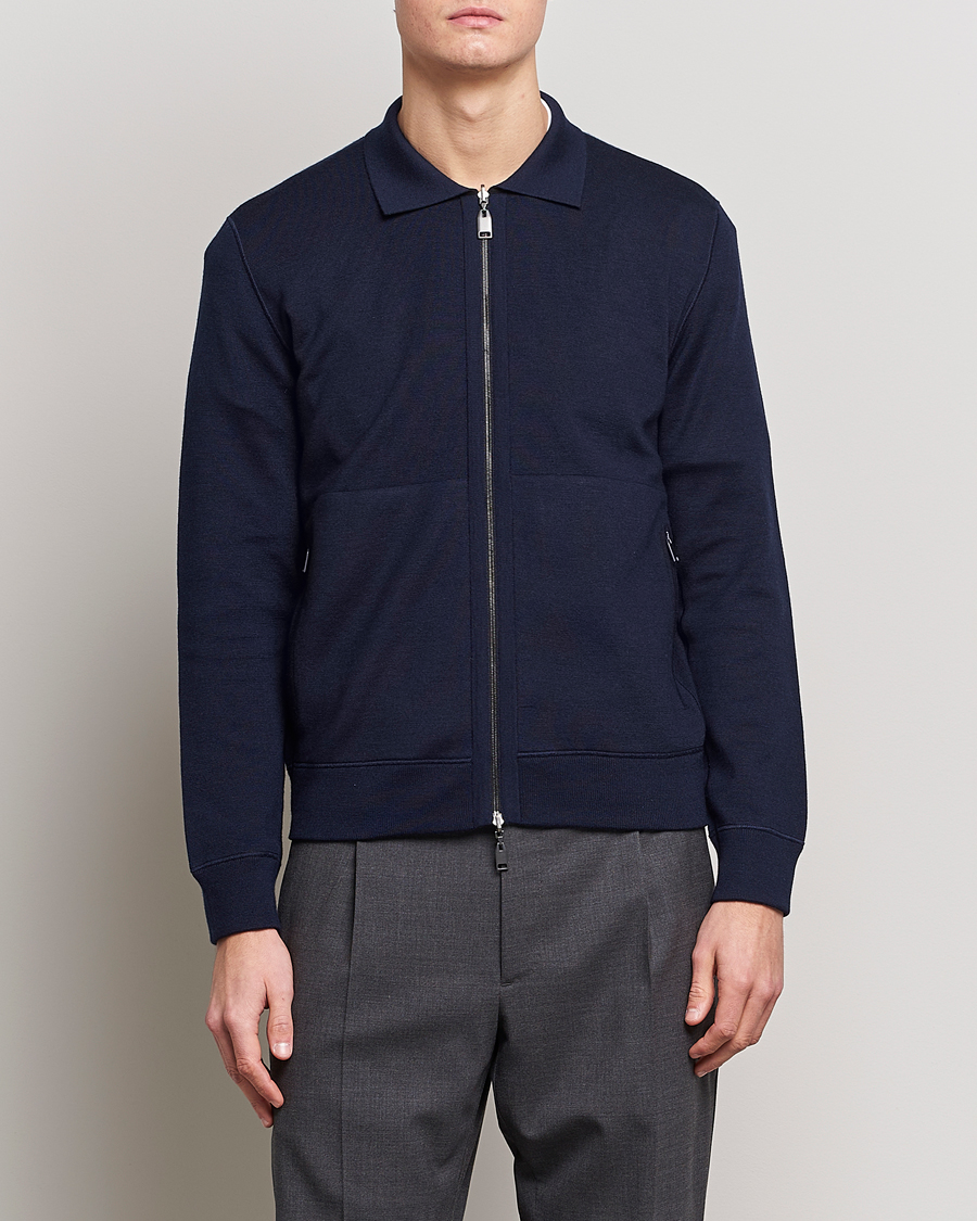 Herre | Trøjer | Brioni | Cashmere/Silk Zip Cardigan Navy