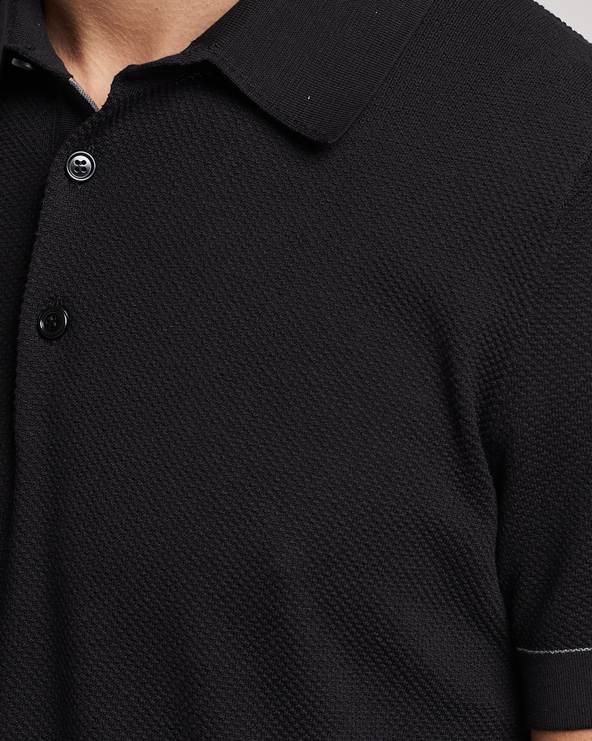 Herre | Trøjer | Brioni | Sea Island Knit Polo Black