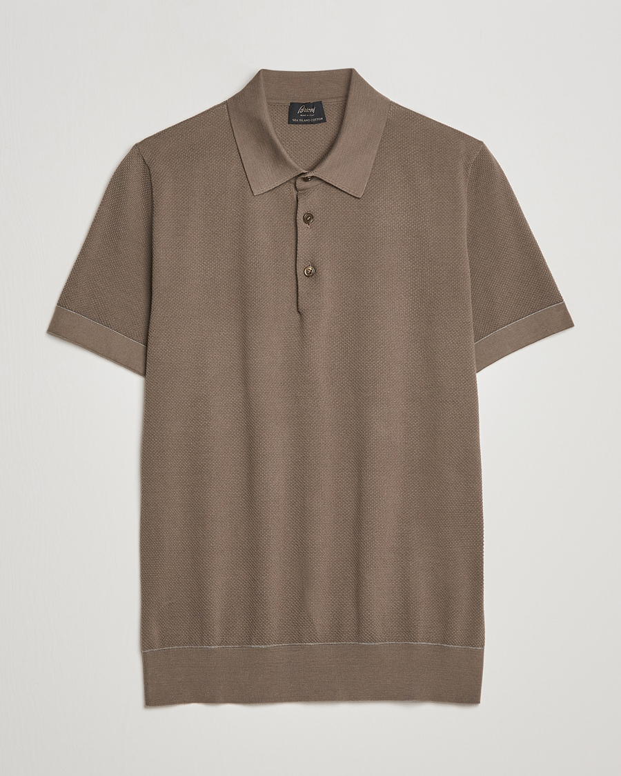 Herre | Trøjer | Brioni | Sea Island Knit Polo Olive