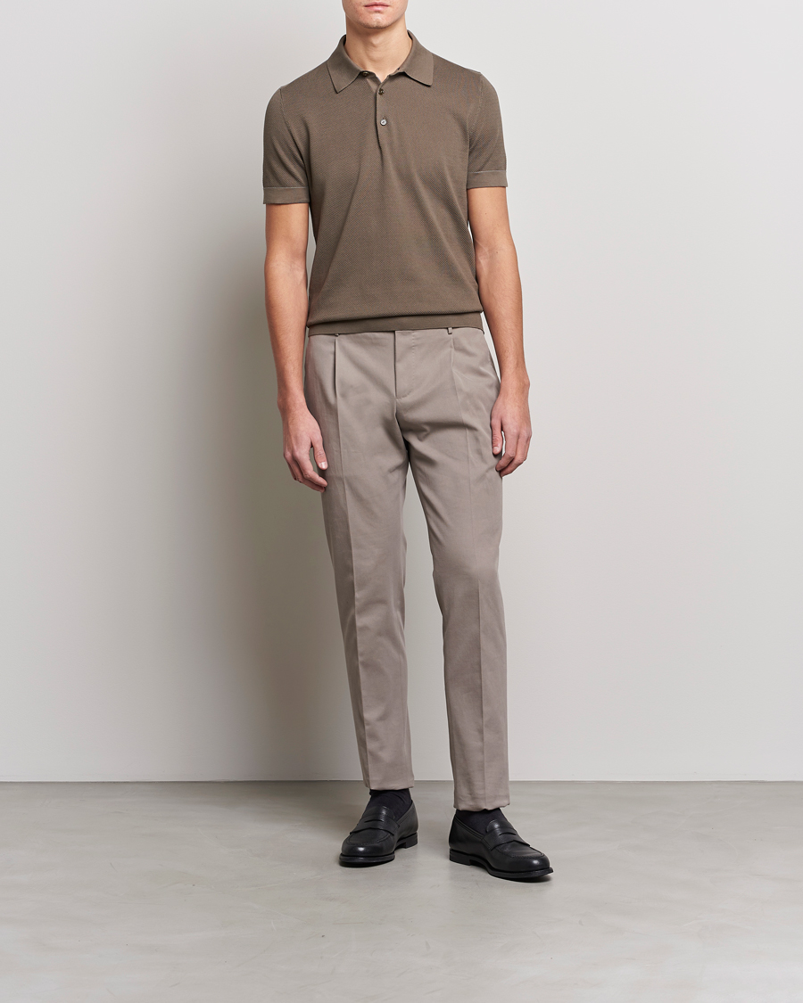 Herre | Trøjer | Brioni | Sea Island Knit Polo Olive