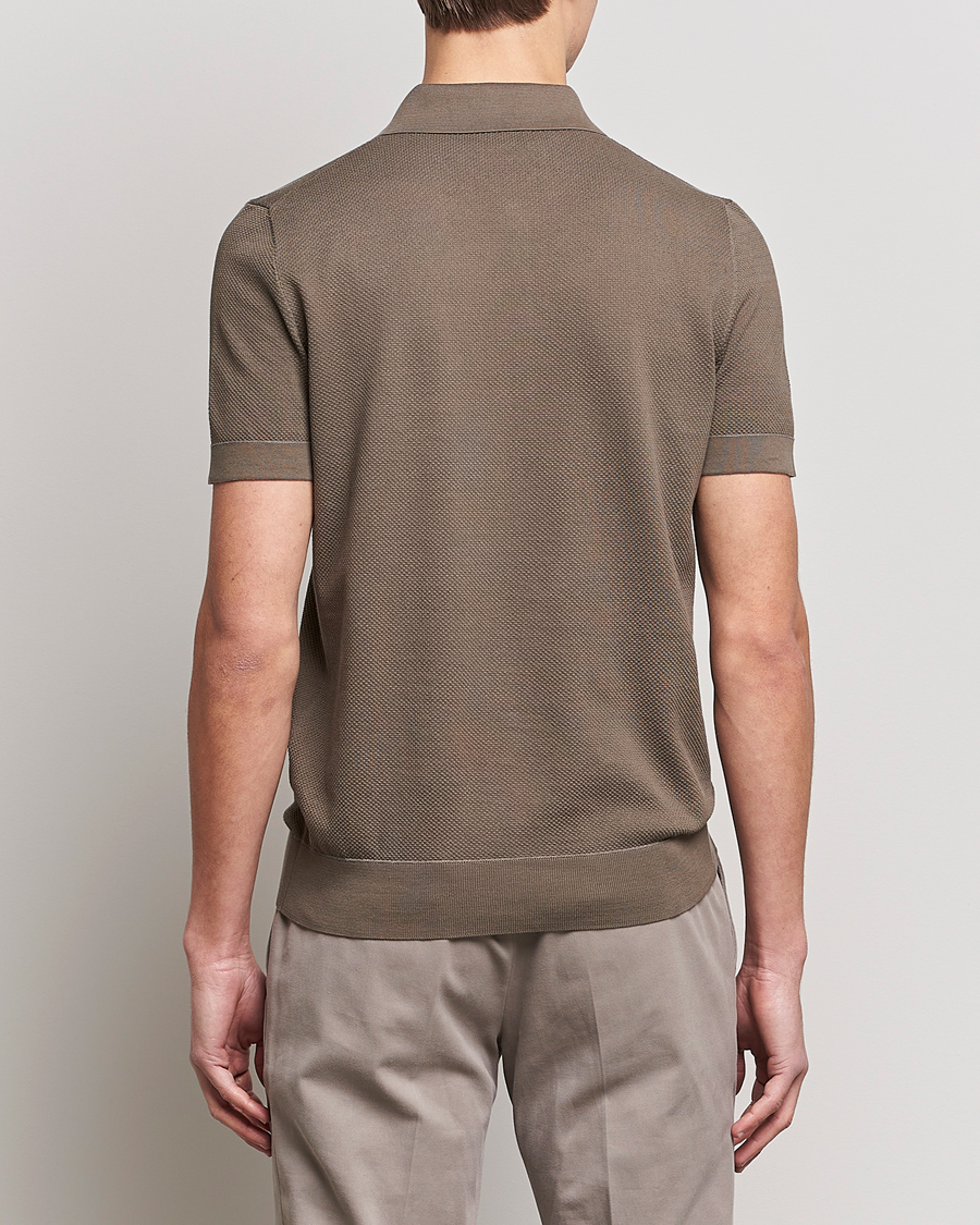 Herre | Trøjer | Brioni | Sea Island Knit Polo Olive