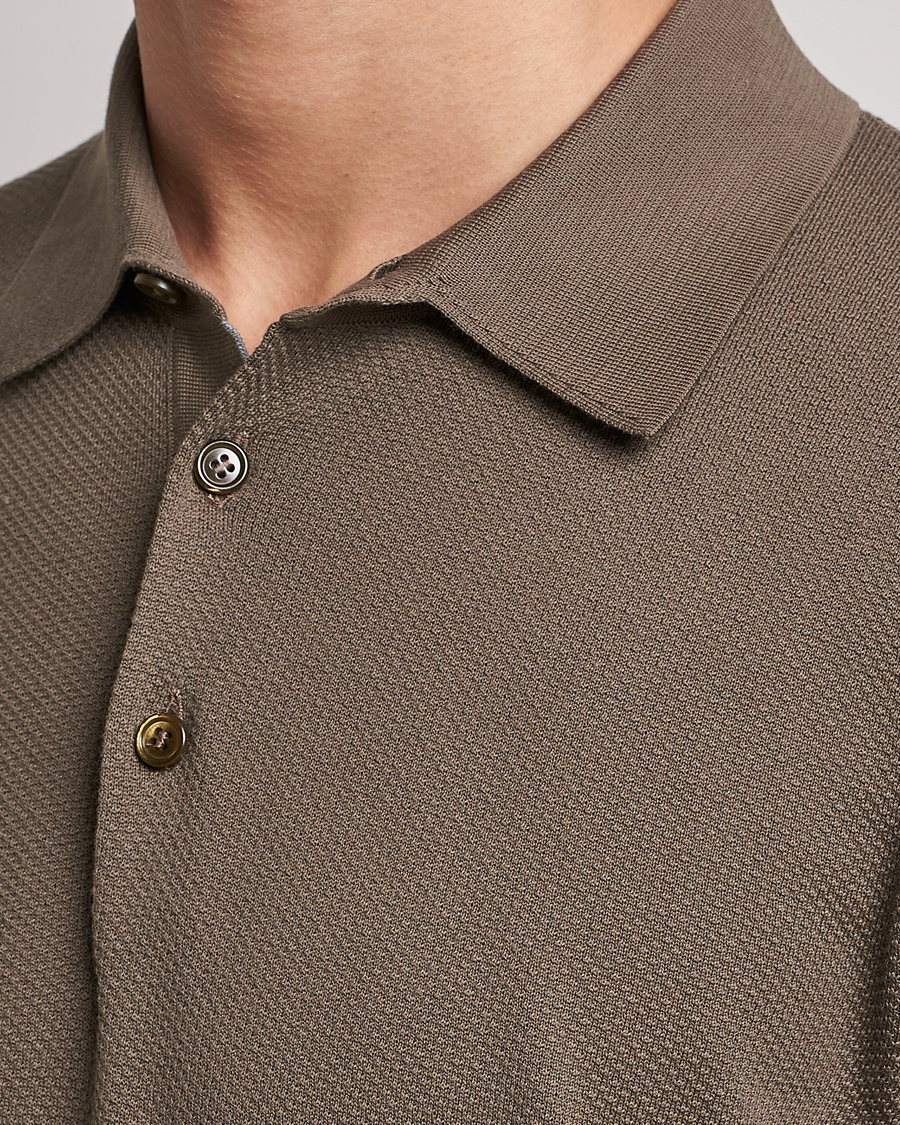Herre | Trøjer | Brioni | Sea Island Knit Polo Olive