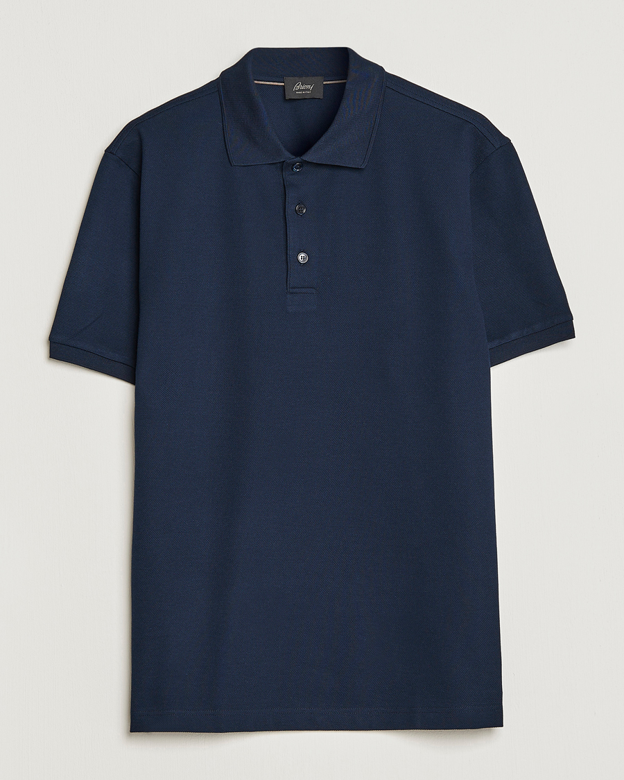 Herre | Polotrøjer | Brioni | Mercerized Cotton Piquet Navy