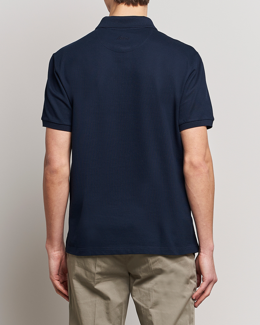 Herre | Polotrøjer | Brioni | Mercerized Cotton Piquet Navy