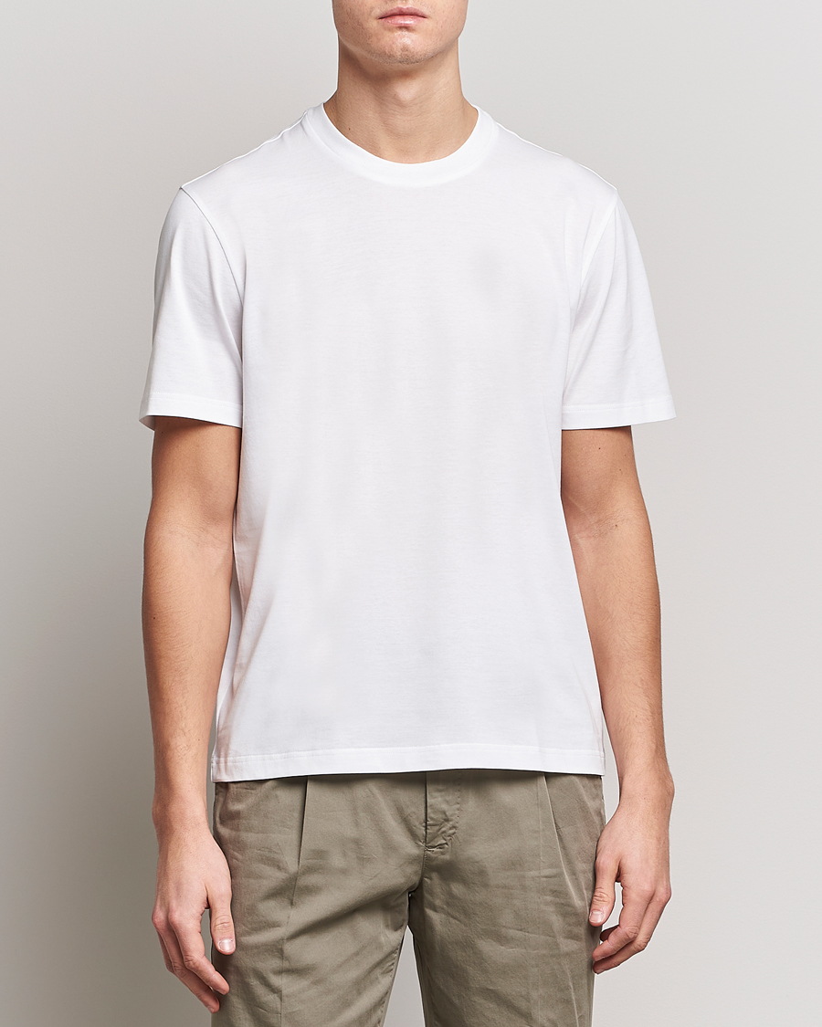Herre | Quiet Luxury | Brioni | Short Sleeve Cotton T-Shirt White